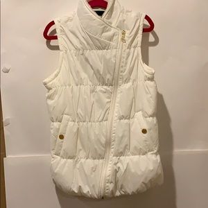 White zip up vest